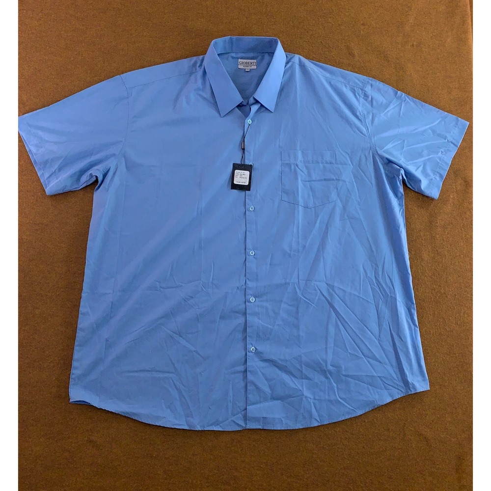 Gioberti Mens 4XL Sky Blue Classic Fit Short Sleeve Button Down Shirt NWT